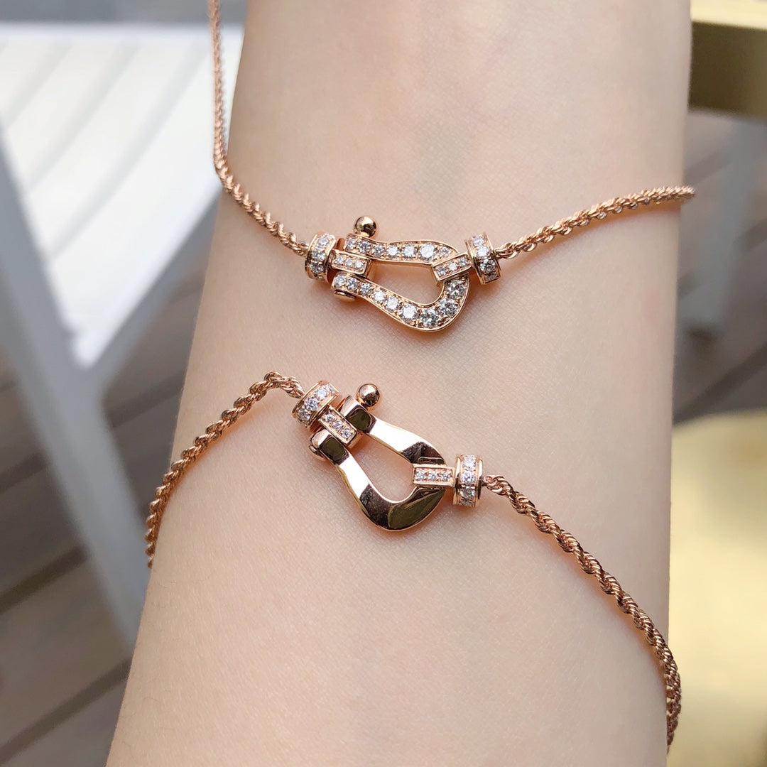 [⭐Sparkve]FORCE 10 PINK GOLD DIAMOND NECKLACE