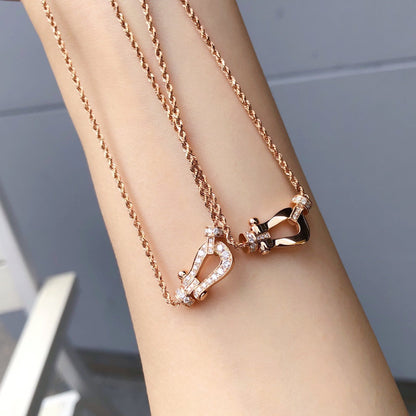 [⭐Sparkve]FORCE 10 PINK GOLD DIAMOND NECKLACE