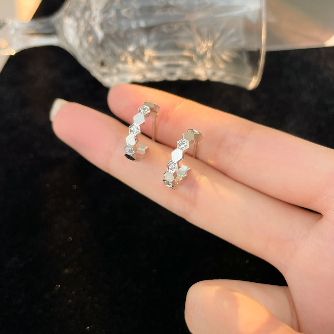 [⭐Sparkve]BEE LOVE DIAMOND HOOP EARRINGS