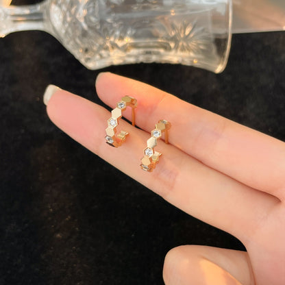 [⭐Sparkve]BEE LOVE DIAMOND HOOP EARRINGS