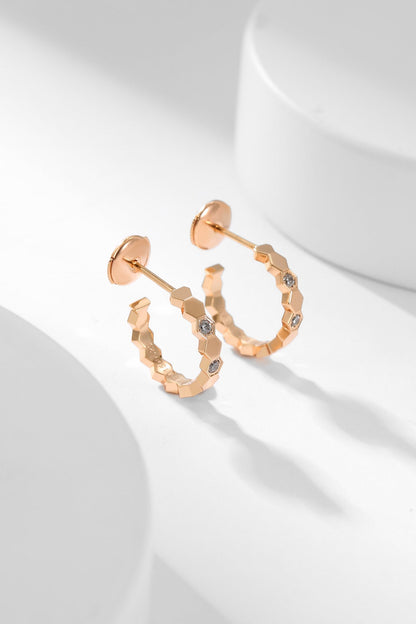 [⭐Sparkve]BEE LOVE DIAMOND HOOP EARRINGS