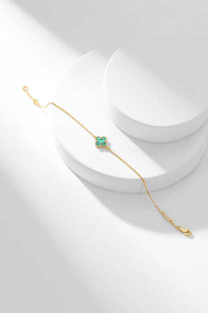 [⭐Sparkve]CLOVER BRACELET MALACHITE 1 MOTIF