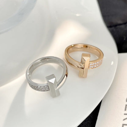 [⭐Sparkve Jewels]T WIDE DIAMOND RING