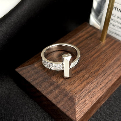 [⭐Sparkve Jewels]T WIDE DIAMOND RING