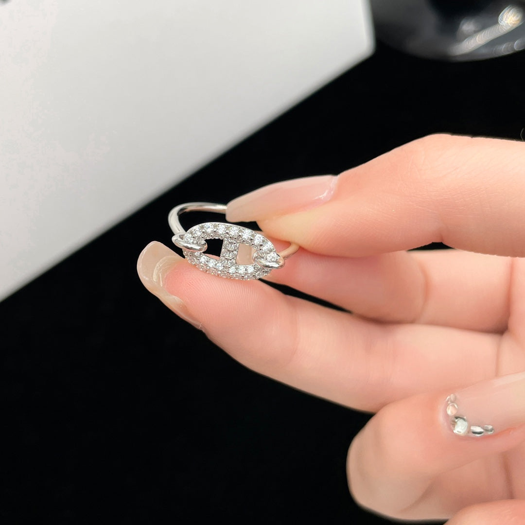[⭐Sparkve]RONDE SMALL SILVER DIAMOND RING