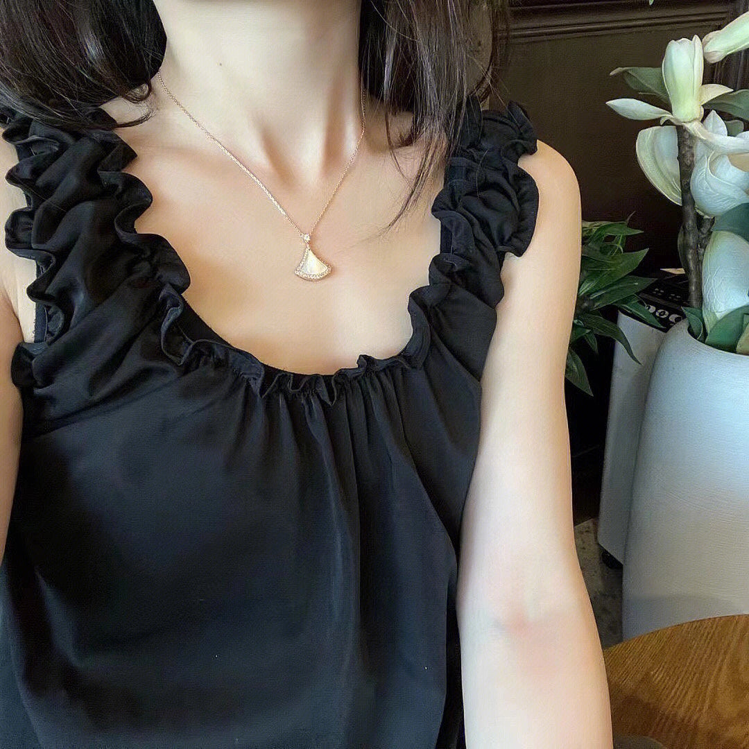 [⭐Sparkve]DREAM MOP DIAMOND PAVED PINK GOLD NECKLACE