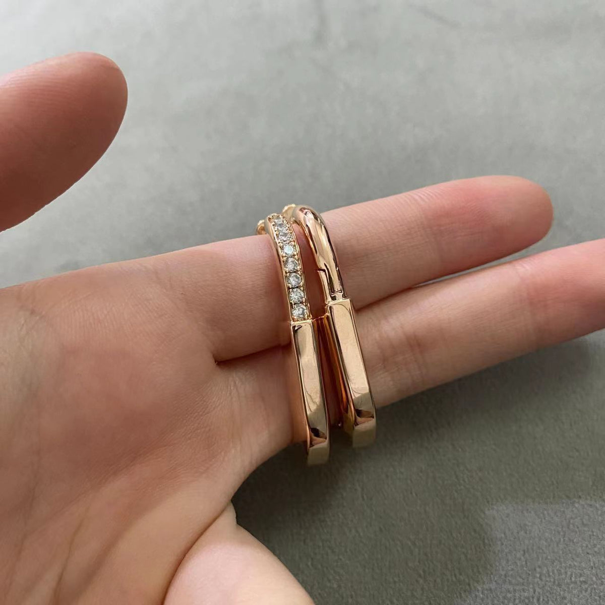 [⭐Sparkve Jewels]LOCK MEDIUM DIAMNOND EARRINGS