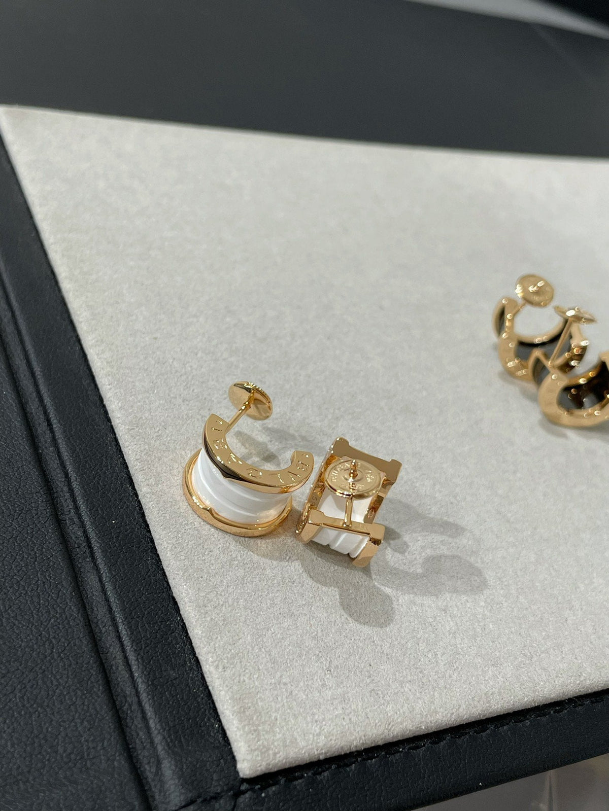 [⭐Sparkve]ZERO 1 PINK GOLD CERAMIC EARRINGS
