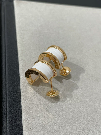 [⭐Sparkve]ZERO 1 PINK GOLD CERAMIC EARRINGS