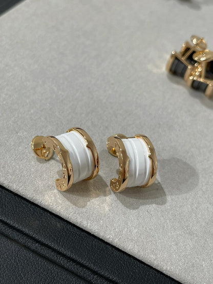 [⭐Sparkve]ZERO 1 PINK GOLD CERAMIC EARRINGS