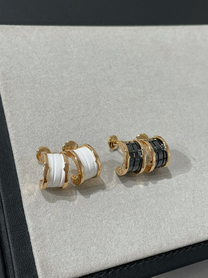 [⭐Sparkve]ZERO 1 PINK GOLD CERAMIC EARRINGS
