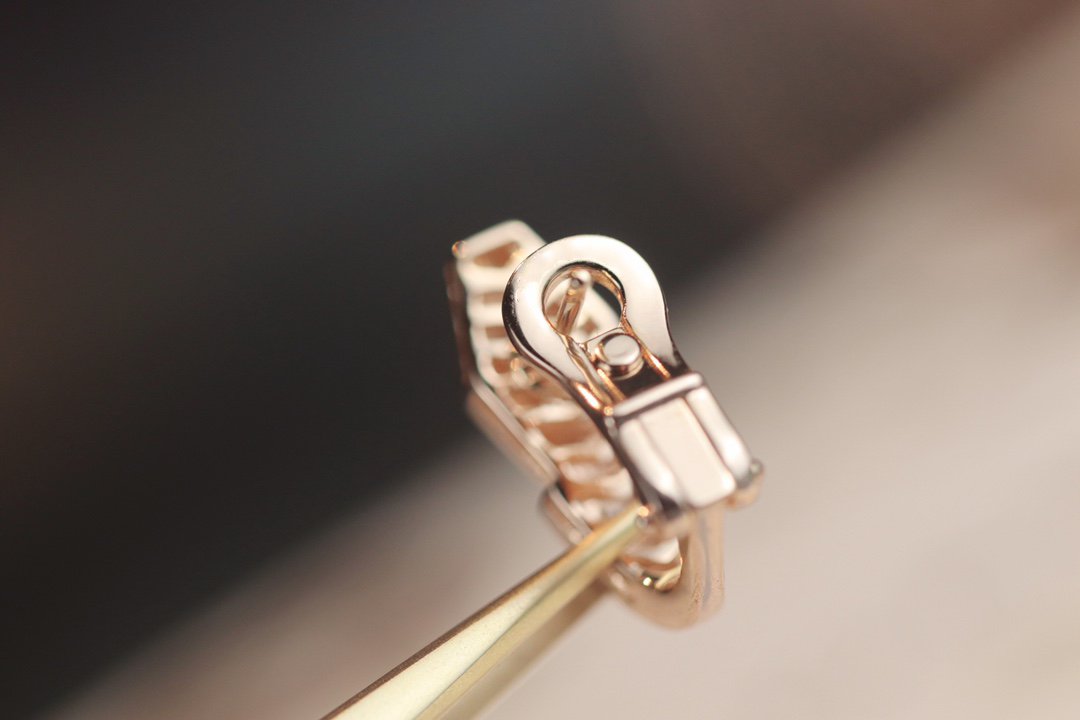 [⭐Sparkve]SERPENT PINK GOLD DIAMOND EARRINGS