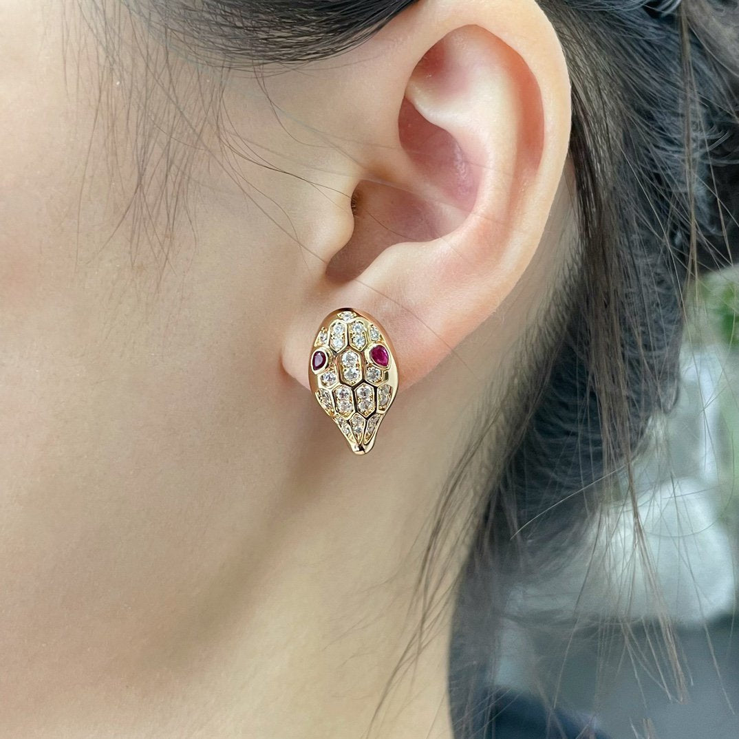 [⭐Sparkve]SERPENT DIAMOND STUD EARRINGS