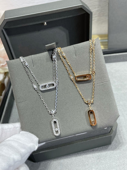[⭐Sparkve]MOVE 2 ROW DIAMOND NECKLACE