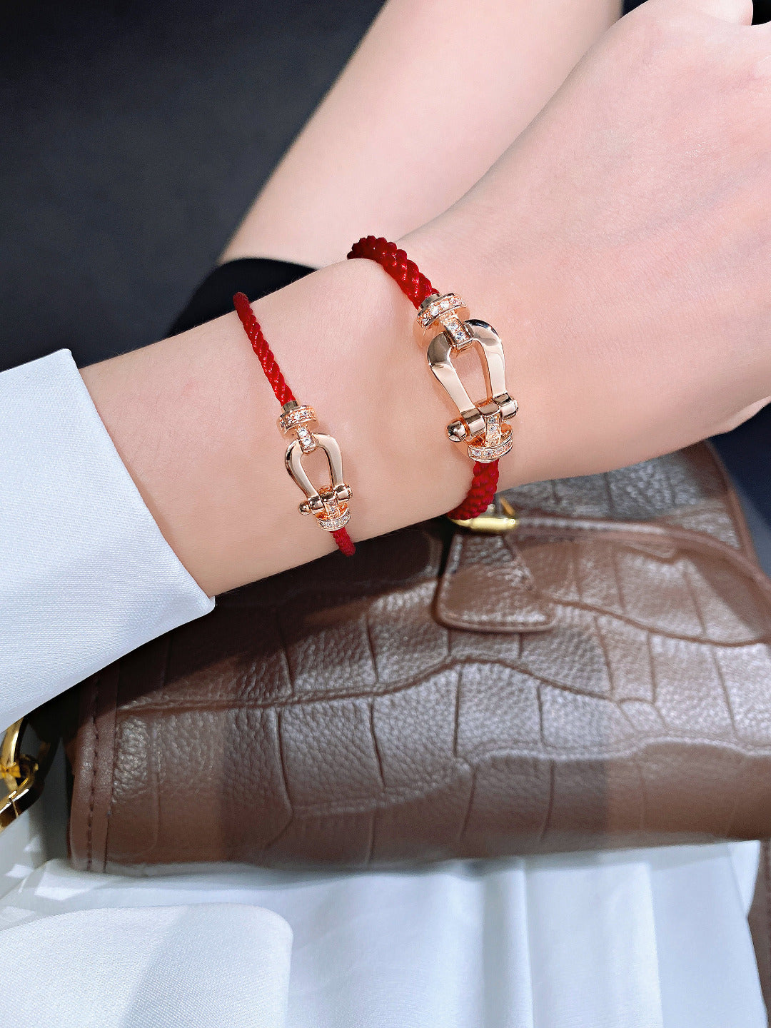 [⭐Sparkve]FORCE 10 HALF DIAMOND PINK GOLD RED CORDERI LARGE AND MEDIUM MODEL
