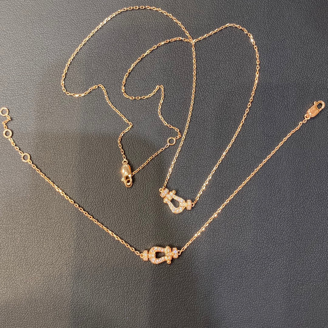 [⭐Sparkve]FORCE 10 DIAMOND PINK GOLD NECKLACE MINI MODEL