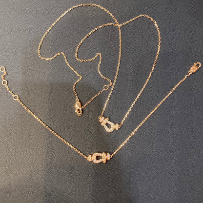 [⭐Sparkve]FORCE 10 DIAMOND PINK GOLD NECKLACE MINI MODEL