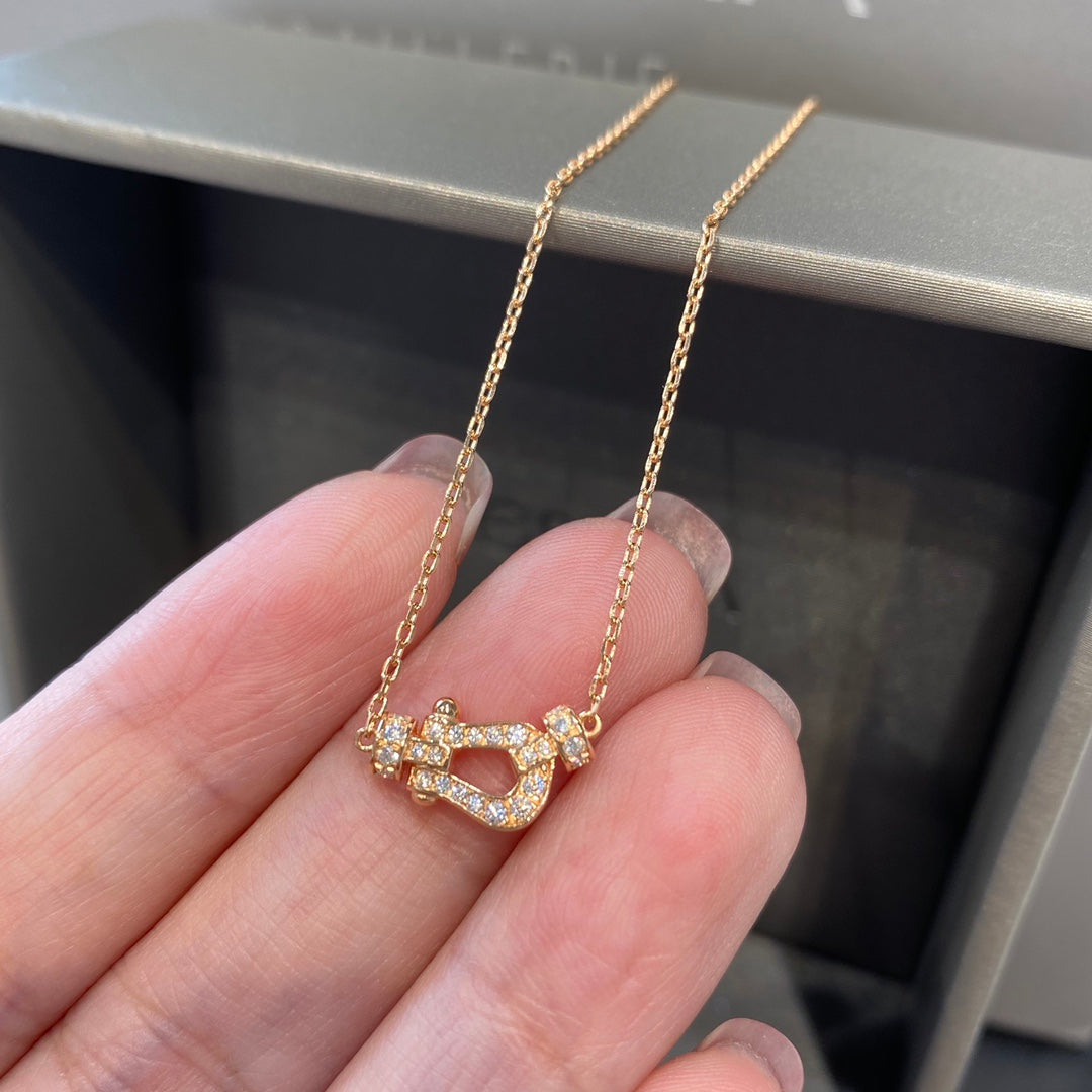 [⭐Sparkve]FORCE 10 DIAMOND PINK GOLD NECKLACE MINI MODEL