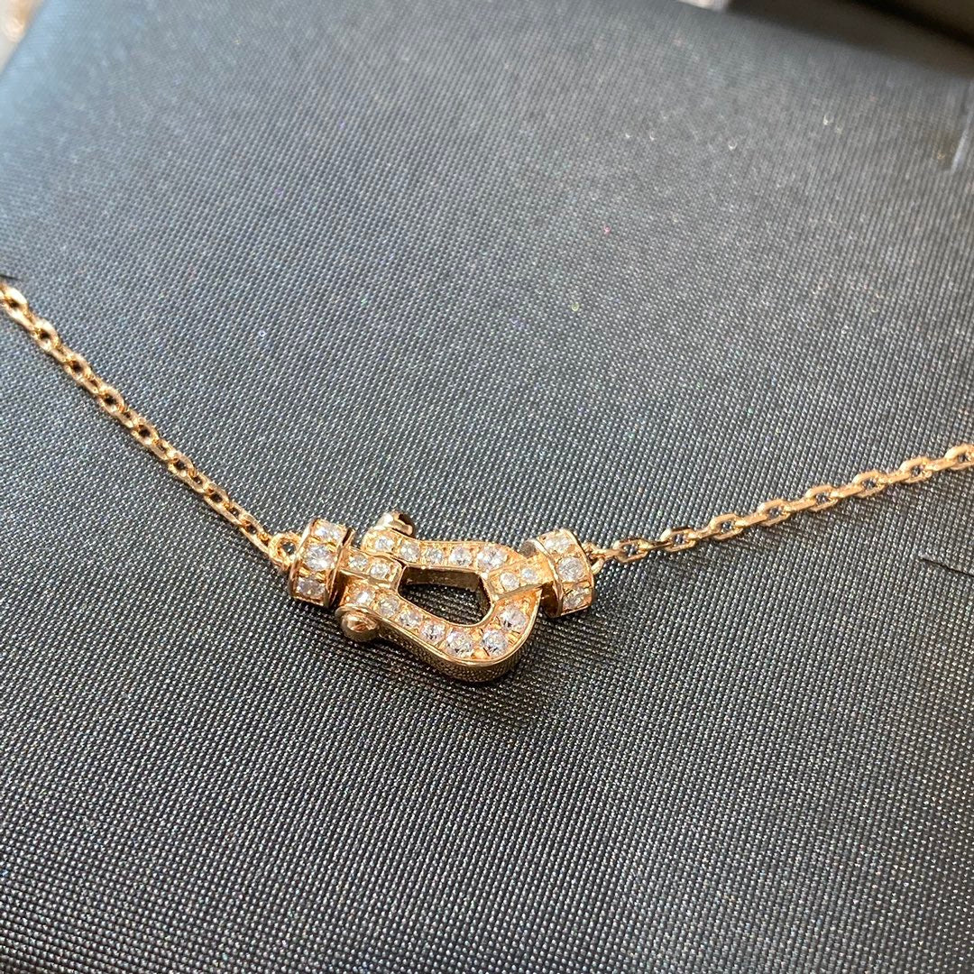 [⭐Sparkve]FORCE 10 DIAMOND PINK GOLD NECKLACE MINI MODEL