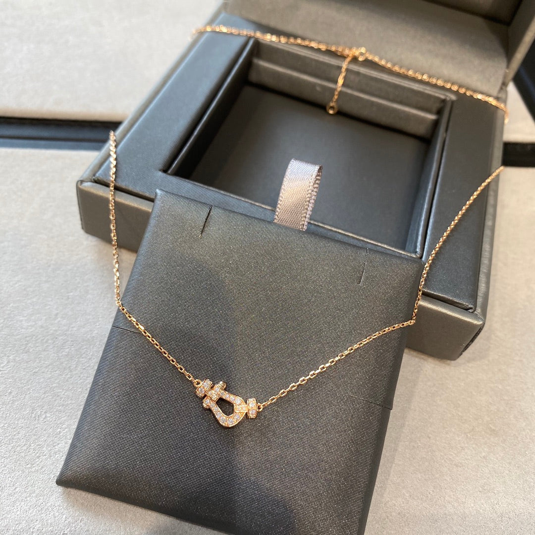 [⭐Sparkve]FORCE 10 DIAMOND PINK GOLD NECKLACE MINI MODEL