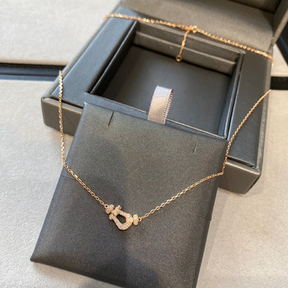 [⭐Sparkve]FORCE 10 DIAMOND PINK GOLD NECKLACE MINI MODEL