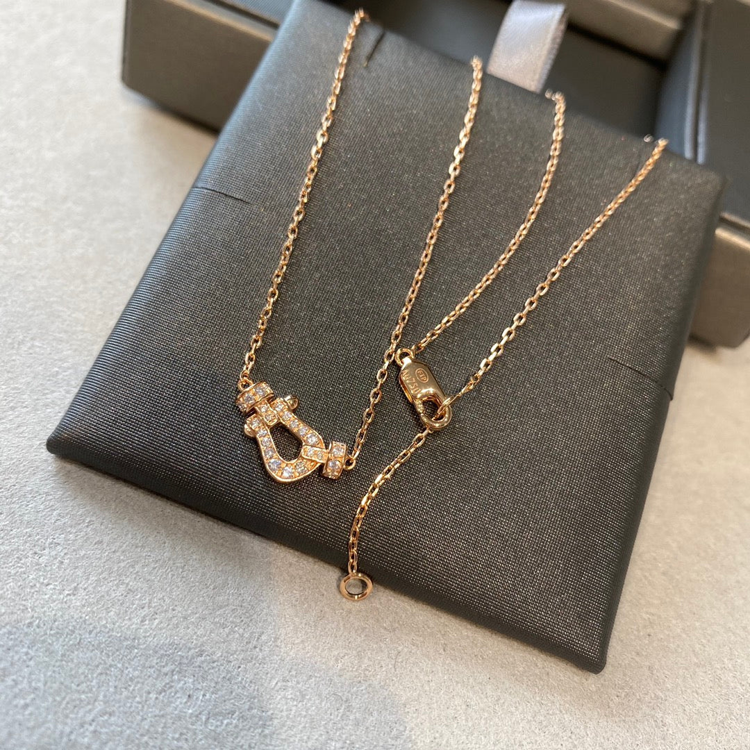 [⭐Sparkve]FORCE 10 DIAMOND PINK GOLD NECKLACE MINI MODEL