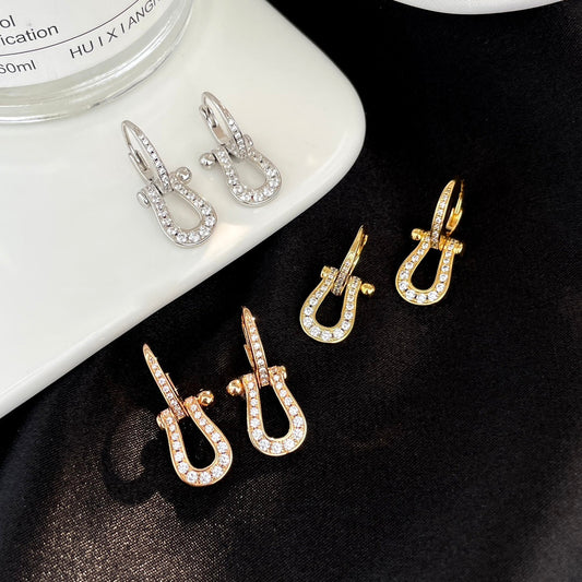 [⭐Sparkve]FORCE 10 FULL DIAMOND DROP EARRINGS MEDIUM MODEL