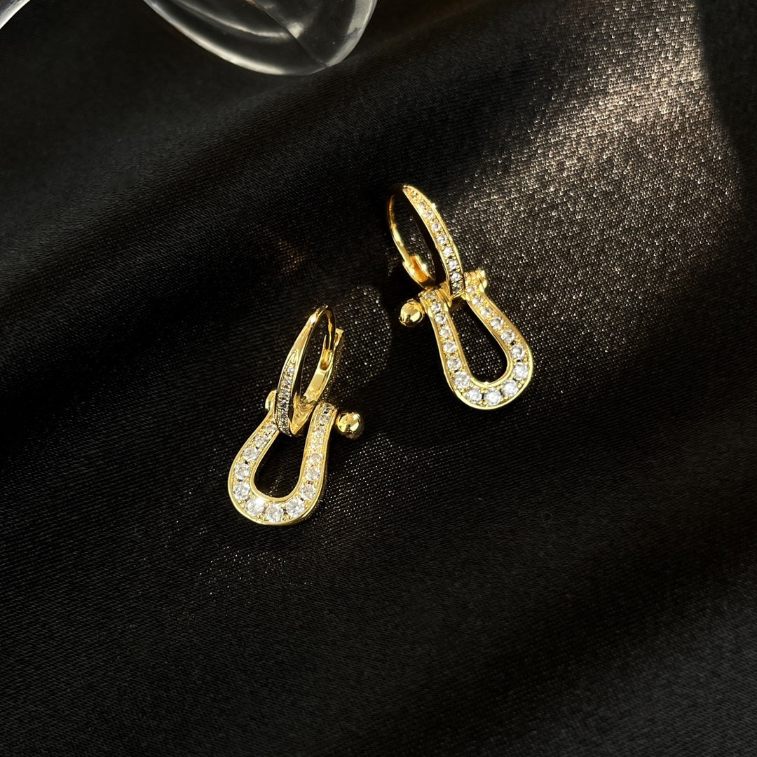 [⭐Sparkve]FORCE 10 FULL DIAMOND DROP EARRINGS MEDIUM MODEL