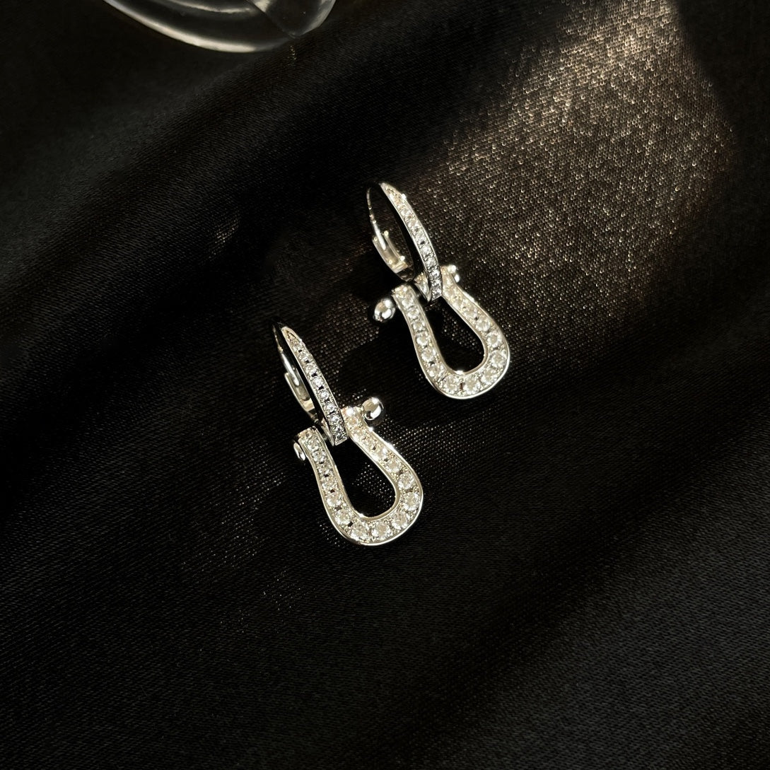 [⭐Sparkve]FORCE 10 FULL DIAMOND DROP EARRINGS MEDIUM MODEL
