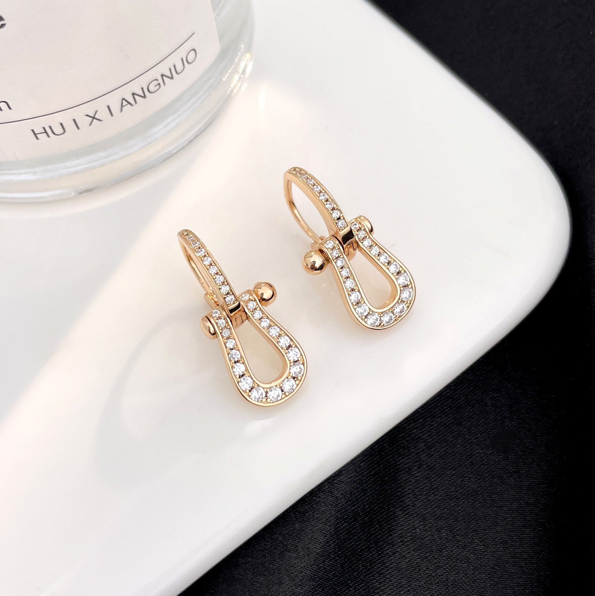 [⭐Sparkve]FORCE 10 FULL DIAMOND DROP EARRINGS MEDIUM MODEL