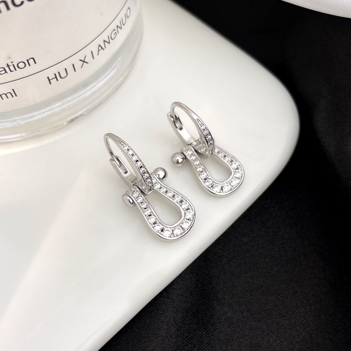 [⭐Sparkve]FORCE 10 FULL DIAMOND DROP EARRINGS MEDIUM MODEL