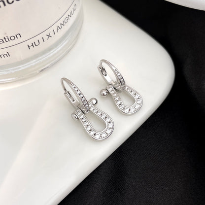 [⭐Sparkve]FORCE 10 FULL DIAMOND DROP EARRINGS MEDIUM MODEL