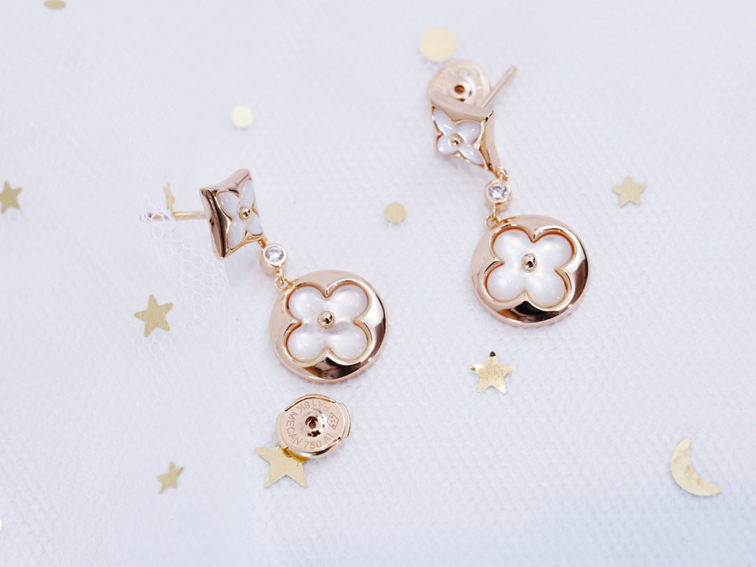 [⭐Sparkve]STAR AND SUN PINK GOLD MOP DROP EARRINGS