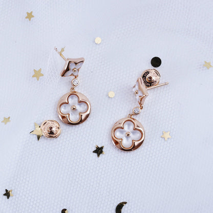 [⭐Sparkve]STAR AND SUN PINK GOLD MOP DROP EARRINGS