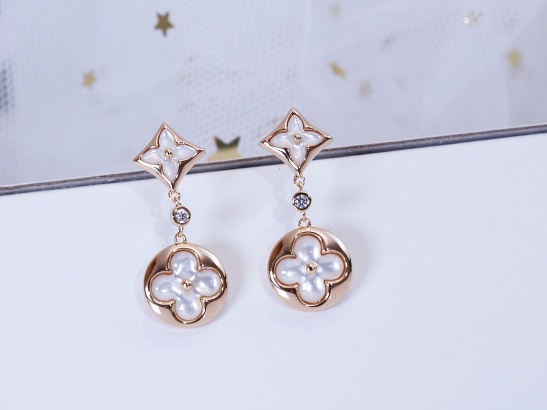 [⭐Sparkve]STAR AND SUN PINK GOLD MOP DROP EARRINGS