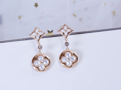 [⭐Sparkve]STAR AND SUN PINK GOLD MOP DROP EARRINGS
