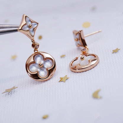 [⭐Sparkve]STAR AND SUN PINK GOLD MOP DROP EARRINGS
