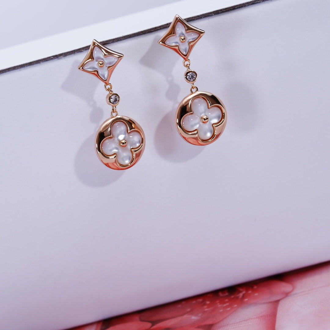 [⭐Sparkve]STAR AND SUN PINK GOLD MOP DROP EARRINGS