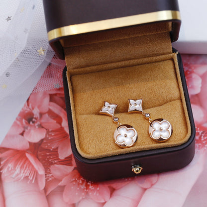[⭐Sparkve]STAR AND SUN PINK GOLD MOP DROP EARRINGS