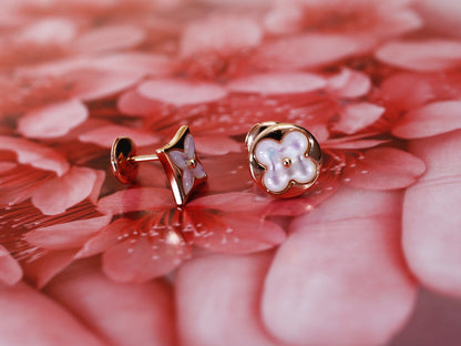 [⭐Sparkve]STAR AND SUN PINK GOLD MOP STUD EARRINGS