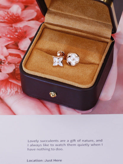 [⭐Sparkve]STAR AND SUN PINK GOLD MOP STUD EARRINGS