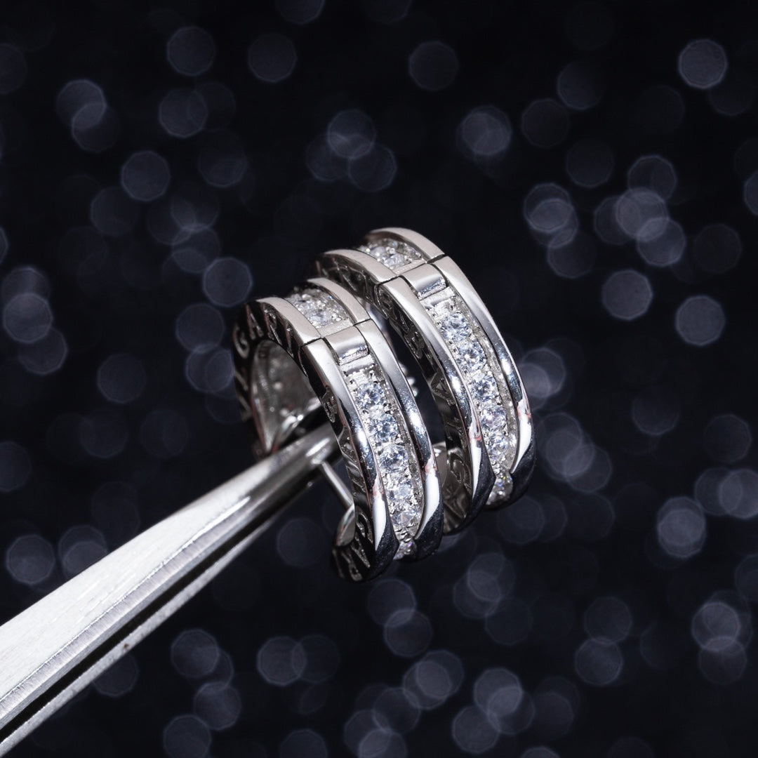 [⭐Sparkve]ZERO 1 MINI SILVER DIAMOND EARRINGS