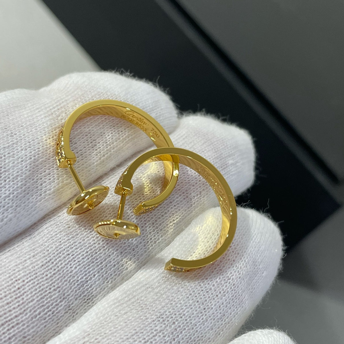 [⭐Sparkve]LOVE DIAMOND GOLD HOOP EARRINGS