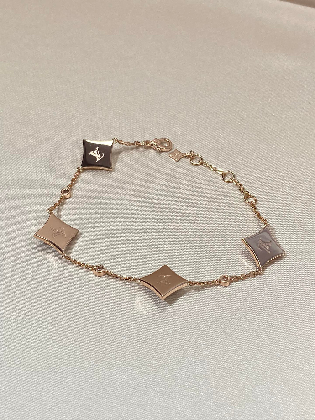 [⭐Sparkve]STAR 4 MOTIF MOP DIAMOND PINK GOLD BRACELET