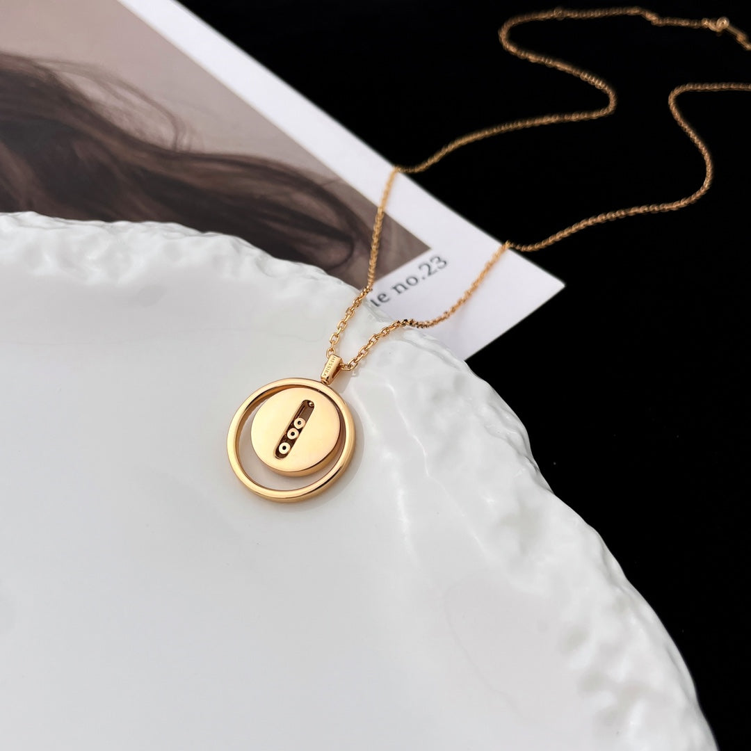 [⭐Sparkve]Demo MOVE MOP PINK GOLD NECKLACE