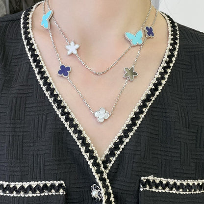[⭐Sparkve]Sparkve CLOVER SILVER 11 MOTIF NECKLACE