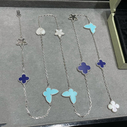 [⭐Sparkve]Sparkve CLOVER SILVER 11 MOTIF NECKLACE