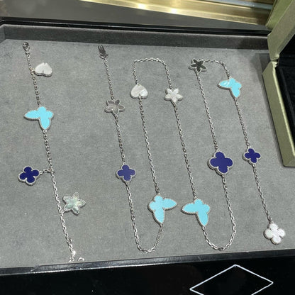 [⭐Sparkve]Sparkve CLOVER SILVER 11 MOTIF NECKLACE