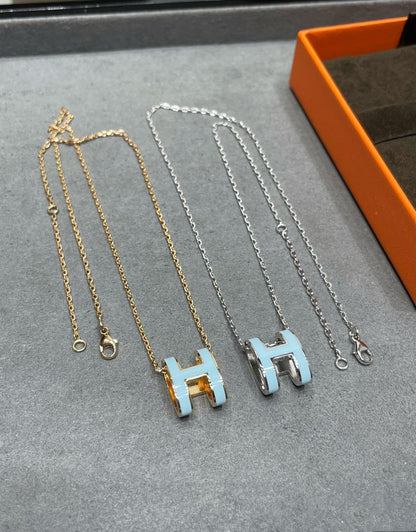 [⭐Sparkve]POP H SKY BLUE NECKLACE