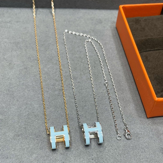 [⭐Sparkve]POP H SKY BLUE NECKLACE